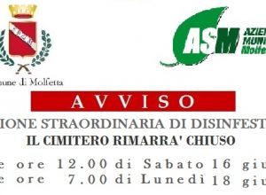 Avviso Asm Cimitero operazione straordinaria di disinfestazione estate 2018 1