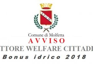 Avviso pubblico Settore Welfare bonus idrico 2018