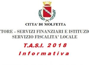 Settore I Servizi Finanziari e Istituzionali TASI 2018