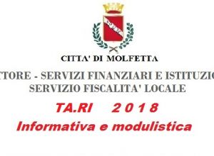 Settore I Servizi Finanziari e Istituzionali Tari 2018