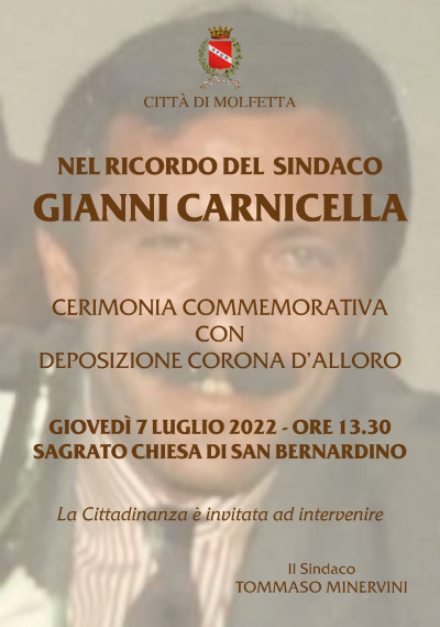 7 luglio 1992 - 7 luglio 2022. Trent'anni dalla uccisione del Sindaco Gianni ...