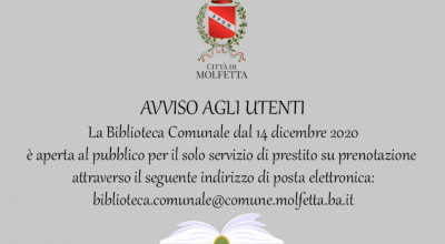 Avviso agli utenti della biblioteca comunale