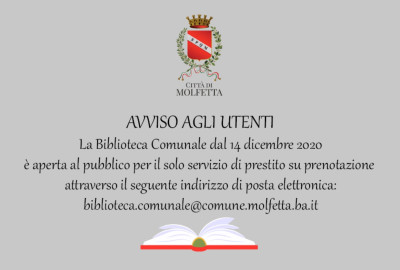 Avviso agli utenti della biblioteca comunale