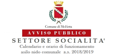 Avviso Pubblico Socialità Calendario e orario funzionamento Nido Comun...