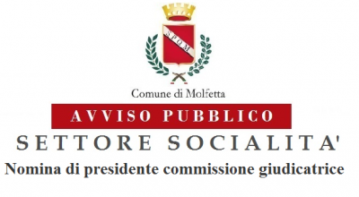 Avviso Pubblico Socialità Nomina di Presidente commissione giudicatric...