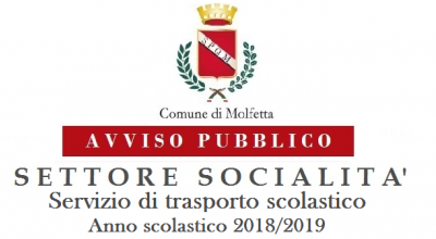 Avviso Pubblico Socialità Servizio di trasporto scolastico Anno 2018 2019