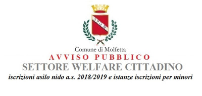 Avviso pubblico Settore Welfare e iscrizioni asilo nido