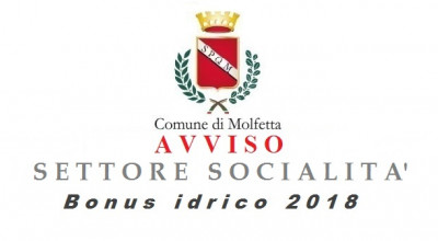 Avviso pubblico Socialita bonus idrico 2018