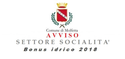 Avviso pubblico Socialita bonus idrico 2018