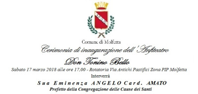 Cerimonia di inaugurazione Anfiteatro Don Tonino Bello