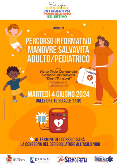 Percorso informativo manovre salvavita adulto/pediatrico. Servizio Educativo ...