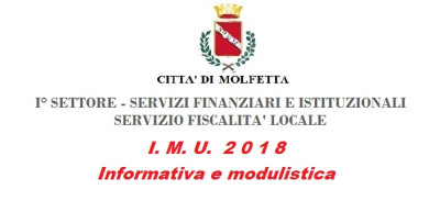 Settore I Servizi Finanziari e Istituzionali Imu 2018 1