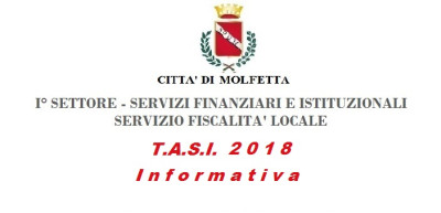 Settore I Servizi Finanziari e Istituzionali TASI 2018