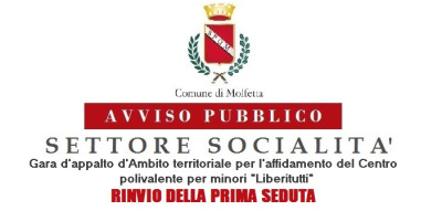 Settore Socialita rinvio gara appalto