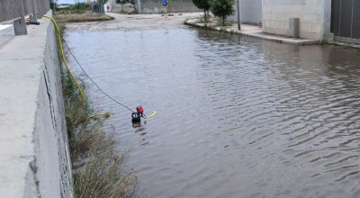 Strada Vicinale Torre Rotonda. Aspirata con le idrovore l’acqua piovana