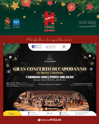 Gran concerto di Capodanno con l’Orchestra Filarmonica Pugliese