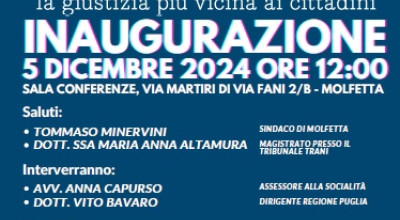 Inaugurazione Ufficio di prossimità. La Giustizia più vicina ai...